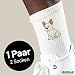 Huuraa Unisex Socken Französische Bulldogge Frenchie Comic 42/46 White Baumwolle Tennissocken Geschenkidee