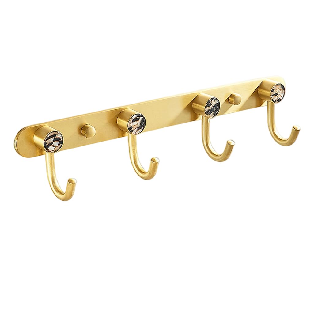 Zhouxiao Grey Coat Rack Wall Mounted With Hooks, Modern Heavy Duty Coat Hook Rail, Robe And Towel Hooks Rack For Bathroom, Entryway, Mudroom, Hats 4Hook