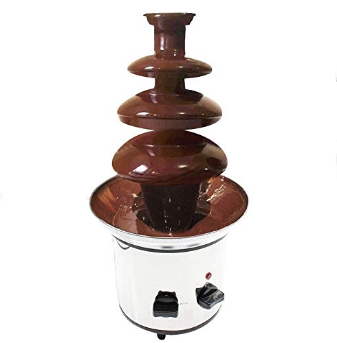 Fuente de chocolate de 4 pisos Yunrux, fuente de chocolate profesional con caracol de acero inoxidable para un flujo perfecto de chocolate, 170 W, 220 V