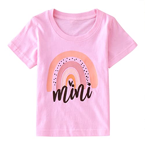 POLG Conjunto de camisetas de arco-íris combinando para mãe e filha, body e camiseta feminina para m