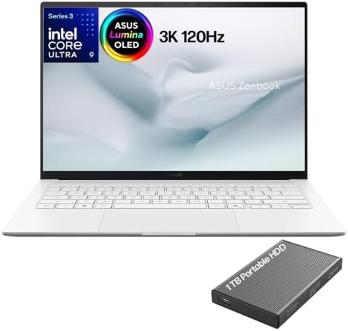 ASUS Zenbook 14 OLED 2026 Laptop, 14" 3K 120Hz Touchscreen Displa...