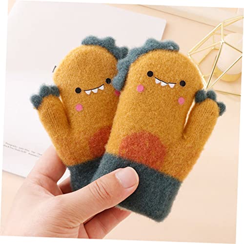 BESPORTBLE Velvet Dinosaur Boy Girl Gloves Warm Winter Mittens Boys Girls Cartoon Mittens3
