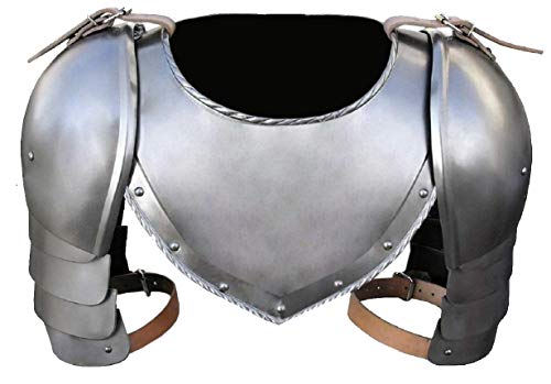 warrior point Medieval Iron Gorget Spaulders Arm Shoulder Set Viking Crusader Pauldrons Armor