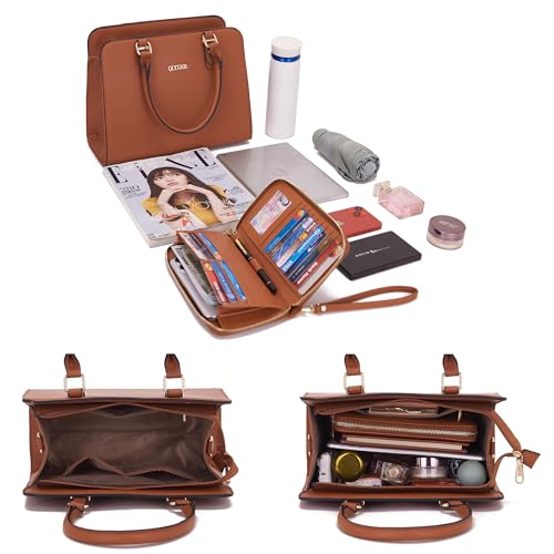 Image of Qiyuer Satchel Purses For Women Handbag And Wallet Set Tote Bag | Premium Vegan Leather,Matching Wallet,RFID Blocking,Work,Casual