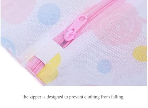 Image of HomeCloud Mesh Laundry Bags | Safeguarding Delicate Fabrics in Your Washing Machine | Set of 5 with Zip Lock for Delicate Clothes, Stockings, Underwear, Bras & Lingerie (D-Pink)