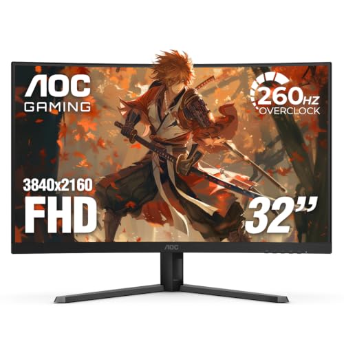 Image of AOC 32 Inch Curved Gaming Monitor FHD 260Hz Overclocked VA 0.3ms, C32G42ZE | 1920x1080 Computer Monitor, 240Hz Native / 260Hz OC, Adaptive-Sync, DP 1.4, HDMI 2.0, Console Ready, 3-Year Zero-Bright-Dot