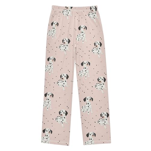 Boys' Pants Cute Dalmatian Dog Pink Long Bottoms Jogger Pants Elastic Waist Trousers with Pockets S-XL