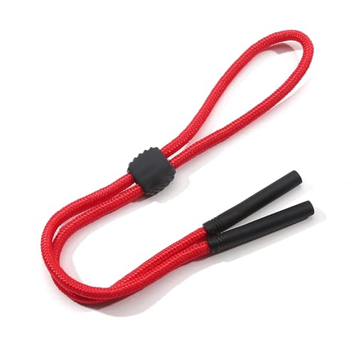 Sports Glasses Strap Adjustable Sunglasses Cord Retainer Safety Eyeglass Lanyard (Red)