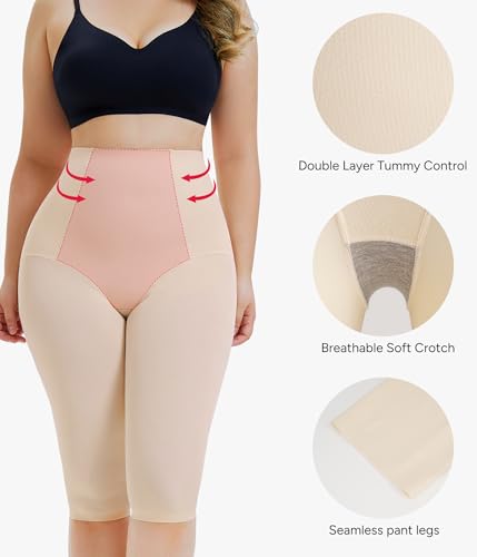 Image of Nebility Compression Leggings for Women Seamless Shapewear Butt Lifting Panties Waist Trainer Tummy Control Thigh Body Shaper