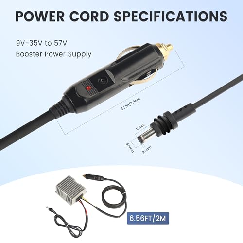 Image of Starlink Gen 3 Power Cord, Boost Power Cord for Starlink Gen3 Router, 9V-35V to 57V Boost Conversion Kit, G3 Step Up Power Adapter,Cigarette Lighter to DC Power Cord