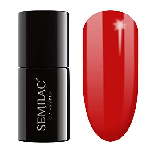semilac UV híbrida de uñas, número 063, 7 ml, legendario rojo