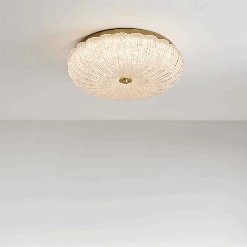 Lámpara de techo de cristal blanco estilo francés de lujo con luz LED regulable 2