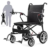 25.5 lbs Carbon Fiber Electric Wheelchair for Adults, Lightweight Foldable Power Wheelchair, Portable Motorized Travel Chair, Airline Approved, Black