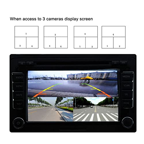 Image of Car Backup Camera Video Splitter 4 Channel Car Parking Camera Video Screen Splitter Switch DC12V 24V for RV Truck Bus Trailer