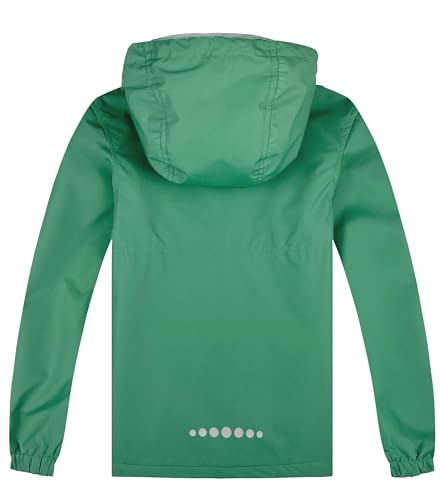 Image of Boys Girls Rain Jackets Waterproof Hooded Fleece Raincoats Lightweight Windbreakers for Kids
