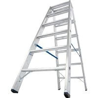 Stufen-DoppelLeiter, (Alu), Arbeitshöhe 3,2 m,Leiternhöhe 1,45 m, Stufenanzahl 2x6, Gewicht 7,8 kg – Ansicht 3