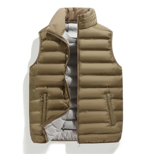 Men's Sleeveless Down Vest Zipper Multi Pocket Wind-Proof Warm Padded Sleeveless Jacket4
