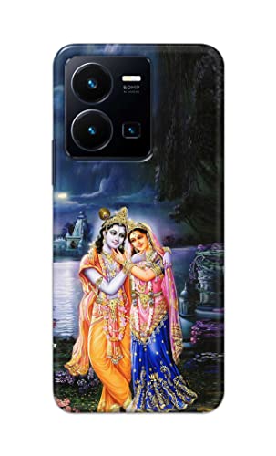 Image of Printed Hard Back Cover Case for Vivo Y35 4G Back Cover (Radha Krishna) -1803