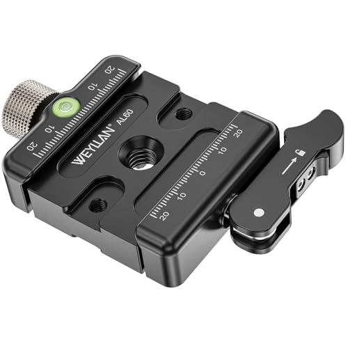 Arca Swiss Lever Lock Clamp for Magpul Mlok Bipod Camera Quick Release Clamp Mlok Rail WEYLLAN AL60 All Metal Quick Release Plate Adapter for Tripod Ball Head Knob Locking & Lever Locking