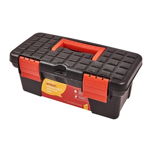 Image of Tool Box 10 Inch Mini Plastic Removable Tray Black & Red, DIY Organiser