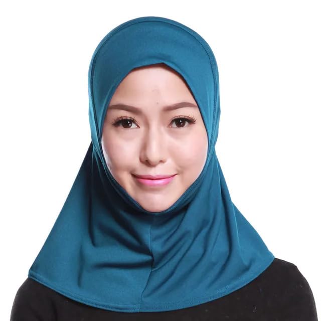 BLACK TIGERS hijaab Kids Girls Childrens Kids Islamic Hijab School Stretchy Lycra (Navy)
