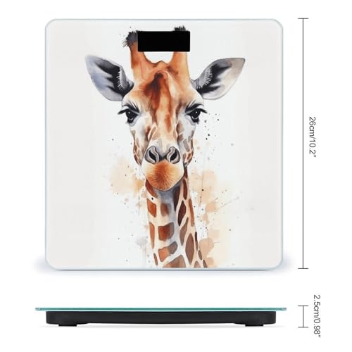 Báscula de baño digital con diseño animal acuarela jirafa miniatura 2