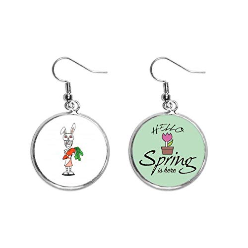 Pendientes de conejo de Horus con momia de Egipto para joyería de primavera