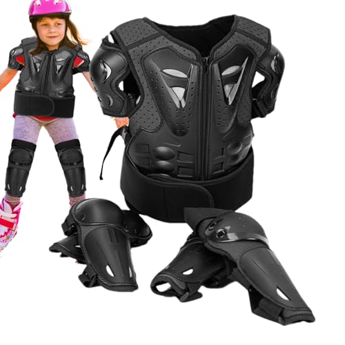Rukjmqi Équipement De Motos Tout-Terrain pour 5-12 Ans, Protection De Poitrine pour Motos Tout-Terrain Équipement De Protection De Moto Réglable, Combinaison De Moto pour Enfant - Costume De