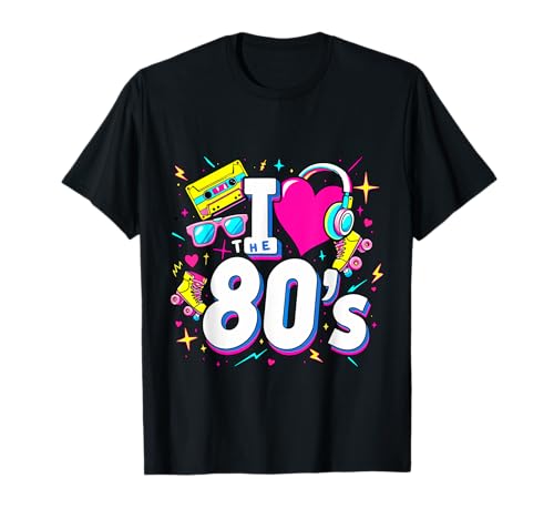 I Love The 80s camicia per uomo donna vintage anni '80 party outfit Maglietta