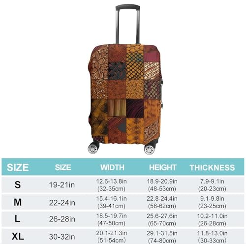 African Style Patchwork Luggage Cover, Washable Elastic Suitcase Cover Protector Fit 18-32 Inch Luggage2