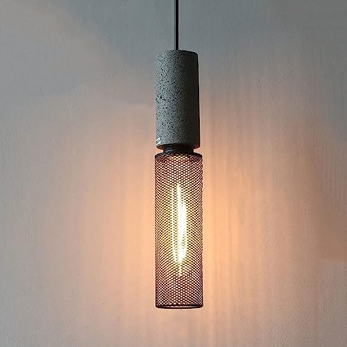 Lámpara colgante industrial de malla metálica con altura ajustable Color B
