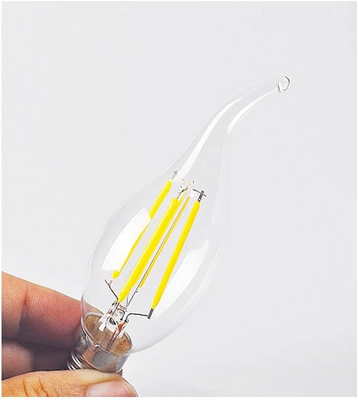 ZYUJIA 10 Packs 4W E14 LED Candle Bulb(Equivalent to 40W) 400LM Not-Dimmable C35 LED Filament Light Bulb,6500K Cool White Vintage Filament Energy Saving Candelabra Lamp,360 Beam Angle - Image 3