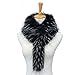 Produktbild Amorar Damen Kunstpelz Fell Schal Pelzkragen Fellkragen Umschlagtuch Kragen Winter Nackenwärmer Wärm Fuchspelz Kragen Lange Schal 82cm Schwarz-Weiss