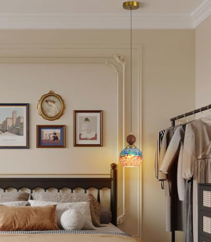 Lampe suspendue simple boho bois massif noyer 3 lumières - 4