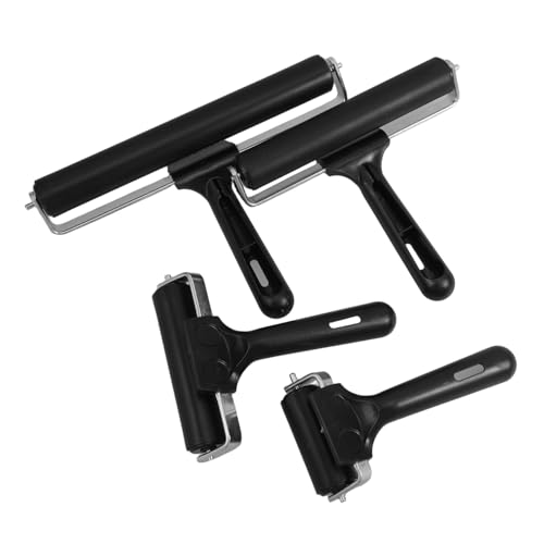 LALAFINA Crafting Rollers Set 4pcs Ink Roller Tool for Stamping Printing Carving DIY Use