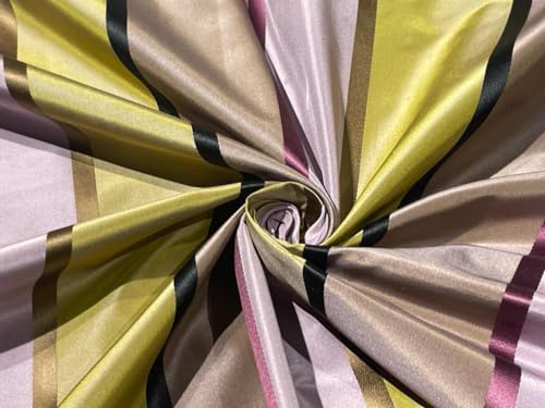 Taffetas de soie au mètre large rayure lilas mauve pour robe de mariée