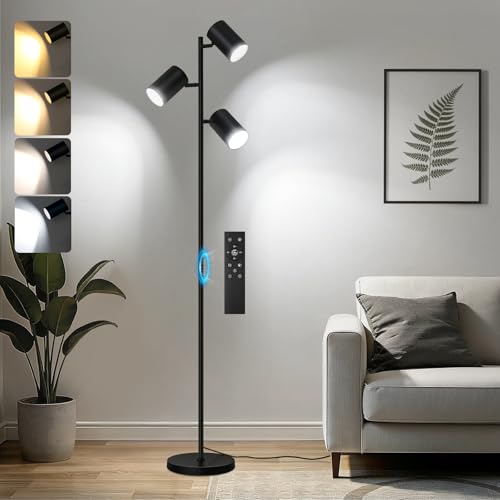 4000LM LED Tree Floor Lamp, 36W Super Bright Reading...