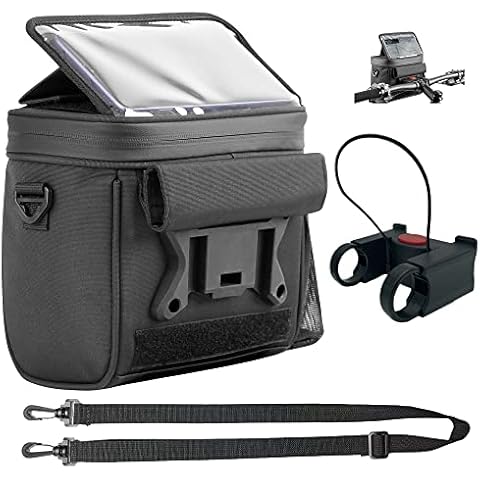Hibisaws wasserdicht Handlebar Bag mit Touchscreen Einstellbarer Bildschirmwinkel des Telefons Schnelle Installation und Entfernung Kann als Kuriertasche verwendet Werden 4.8L Fahrradtasche Cover
