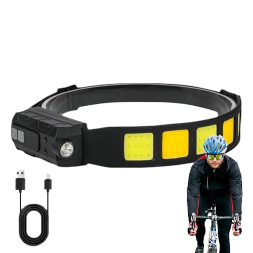 Linterna frontal LED, faro de luz fuerte, faro LED con sensor, linterna frontal USB recargable, faro de alto rendimiento, faro LED de supervivencia, linterna recargable por USB