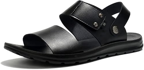 ETLieren Men's Sandals Soft Cushion Fashionable Sandals Summer Leather Slides