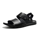 ETLieren Men's Sandals Soft Cushion Fashionable Sandals Summer Leather Slides