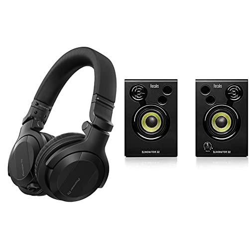Pioneer Dj HDJ-CUE1BT-K, DJ Auriculares con Bluetooth, Negro & Hercules DJMonitor 32 - Monitores de...