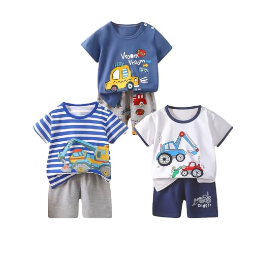 Image of Toddler Baby Boy Clothes for 2t 3t Boys Cute Summer Short Sleeve T-Shirt Tops Shorts Clothes Sets Baby Boy Outfits