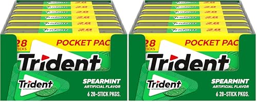 Image of Trident Spearmint Sugar-Free Chewing Gum, 28 Count (Pack of 12)