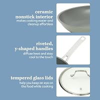 Sur La Table Kitchen Essentials Cool Commune Hard Anodized 10 Piece PFA Free Ceramic Non stick Interior Forged Durable Aluminum Pots and Pans Cookware Set - Green - Induction Compatible — image 5