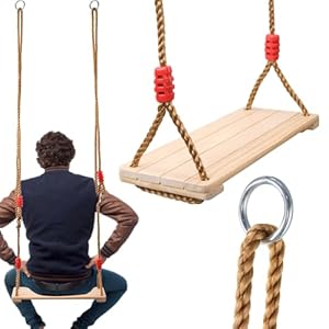 KEILEOHO Holz Schaukelsitz mit Einstellbarem Seil