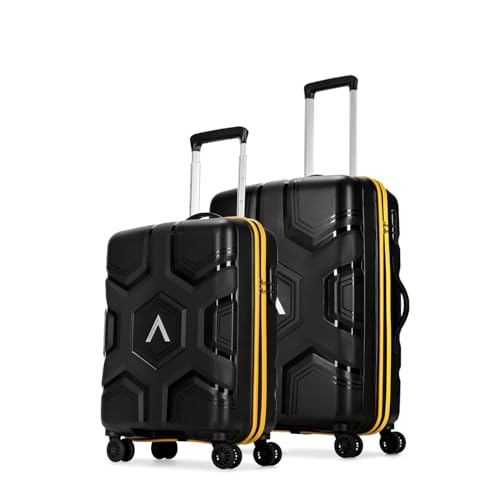 Image of Aristocrat Rock | Set of 2 Trolley Bag, 55+66 Cm, Small+Medium Hardside Luggage | 4 Wheels, Combination Lock | Polypropylene | Suitcase for Travel | 7 Year International Warranty | Jet Black