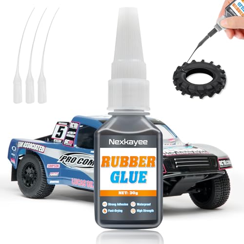 Rubber Glue, Fast-Drying Adhesive for Tires, Black Superglue, 30g (Pack of 1)