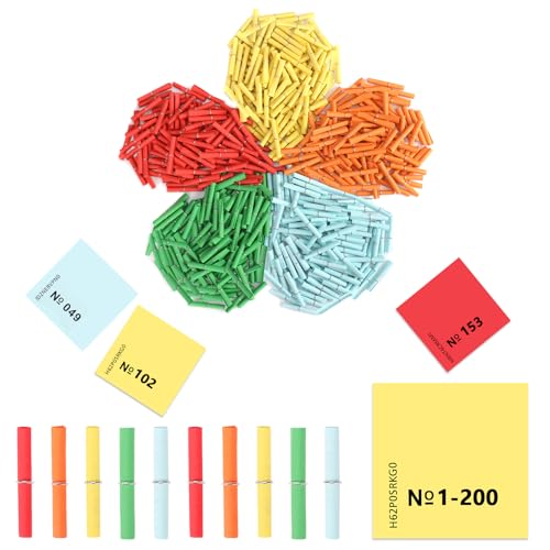 BEIMEIII 200 Stück Tombola Set Gewinnlose 1-200 Lose Treffer Tombola Tombola Lose Gewinn Röllchenlose Bunt Gemischt Gewinnlose Nummeriert für Vereinsfest Party und Freizeit Alljährliche Tombola