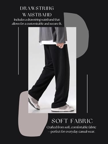Image of SAVAYO Men's Wide Leg Flared Track Pants | Korean Style Loose Fit Baggy Trousers | Multicolor Relaxed Fit Joggers Casual | Streetwear Bootcut Loungewear